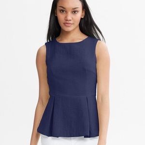 ❌SOLD❌ Banana Republic Navy Sleeveless Peplum Top